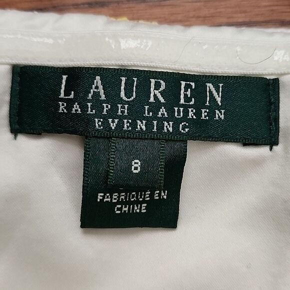 Lauren Ralph Lauren Floral Chiffon Ruched Gown Dress 8 Cocktail Party Maxi Dress - Picture 3 of 10